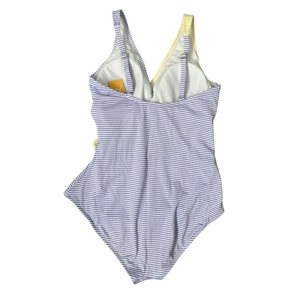 Kona Sol Yellow and Blue Striped One Piece Swimsuit - Picture 11 of 11